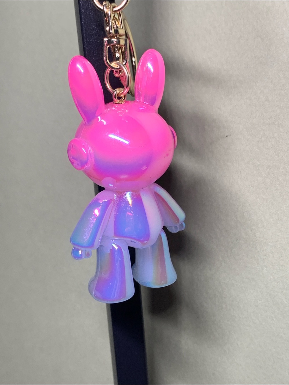 Charm Buddy Keychain - Pink & Blue Rabbit - Picture 3 of 4